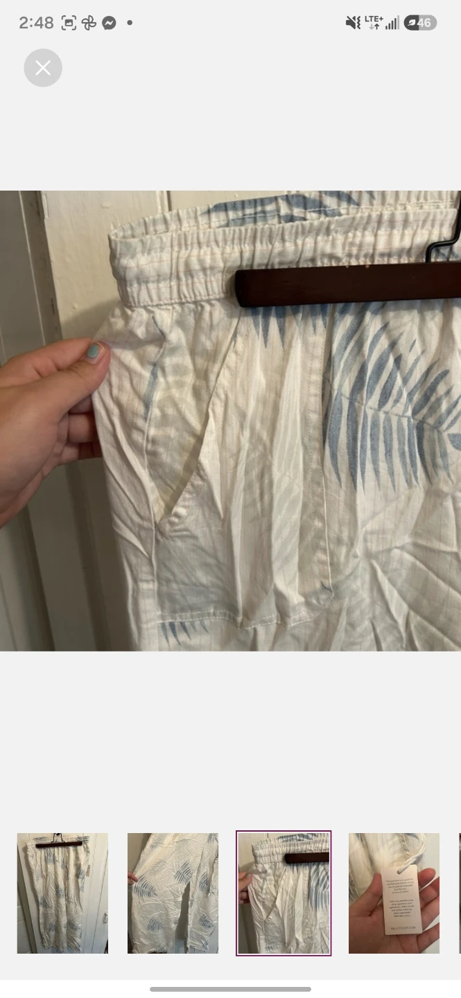 Billy t new large leaf print linen pants - photo 3