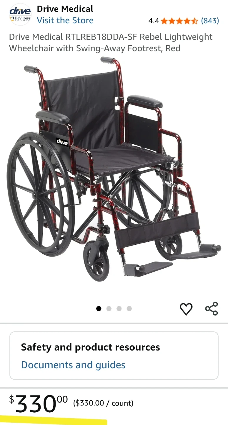 Drive Medical Rebel Lightweight Wheelchair - photo 5
