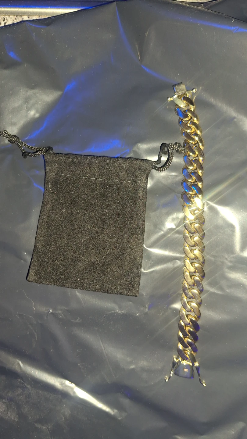 14K Gold plated cuban link bracelet - photo 4