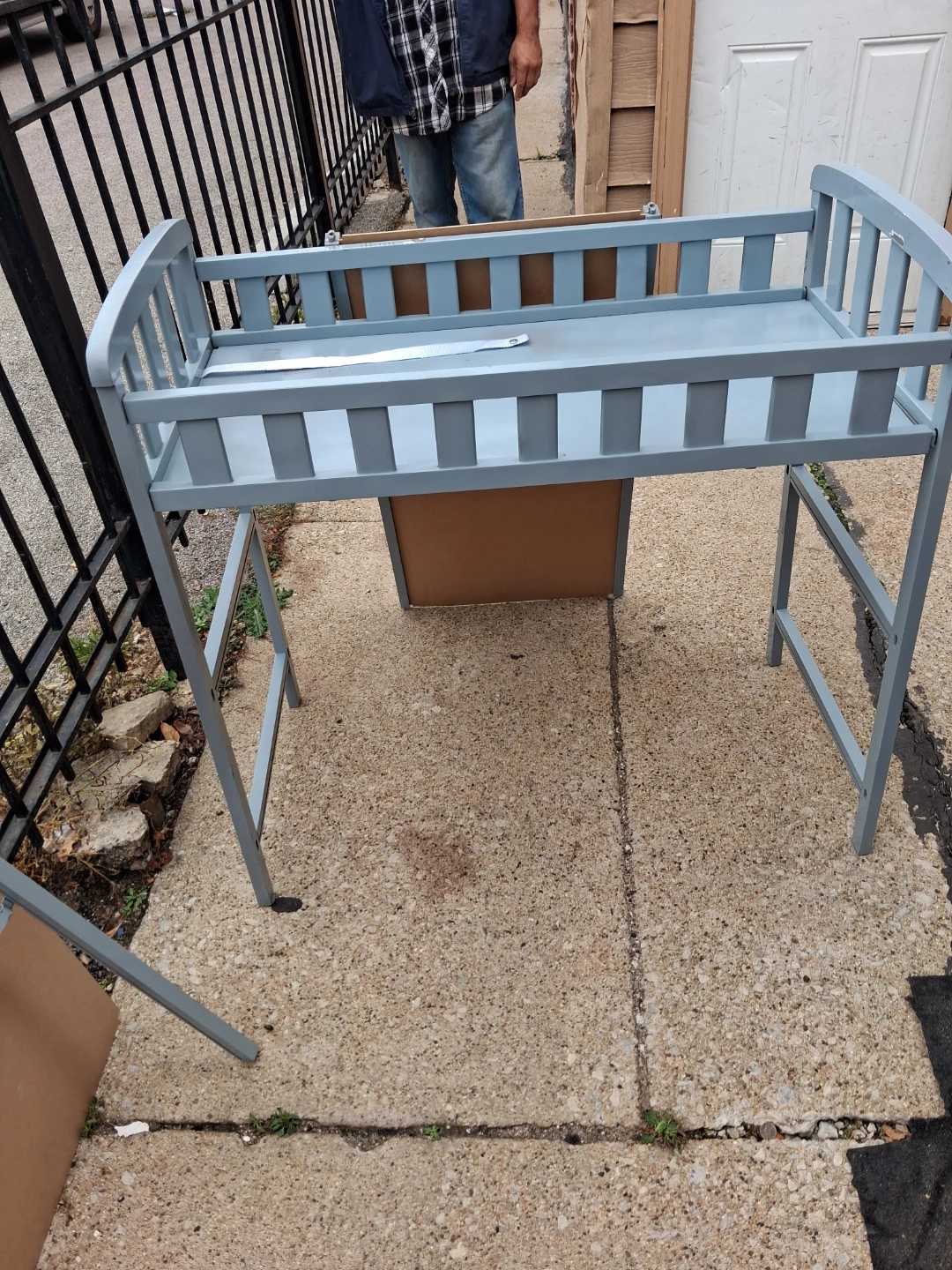 Gray Nursery Changing Table with Pad - photo 3