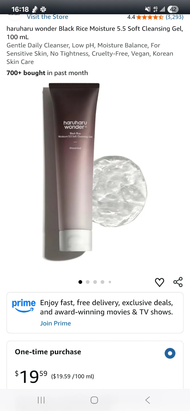 haruharu wonder Black Rice Moisture 5.5 Soft Cleansing Gel