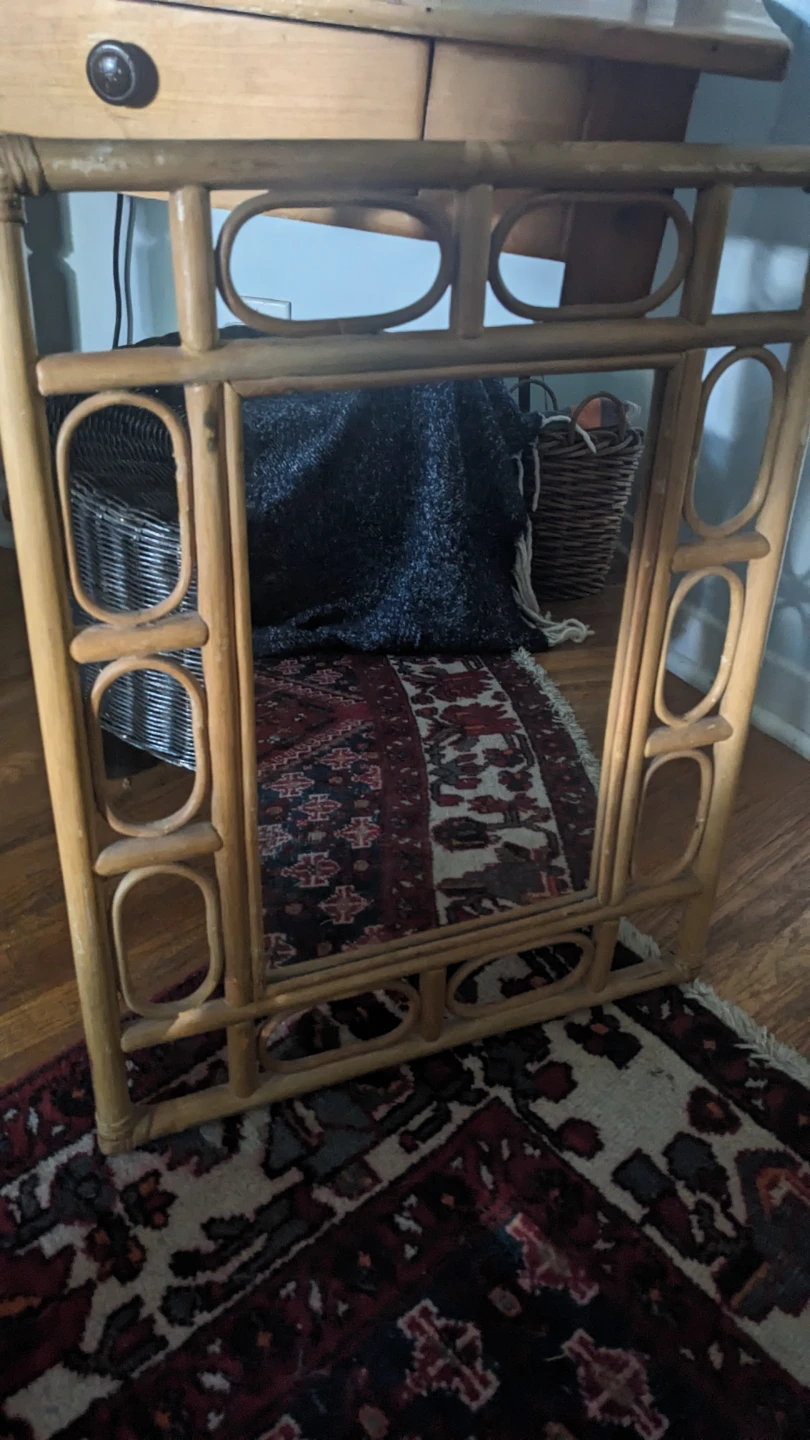 Vintage Rattan Wall Mirror - photo 2