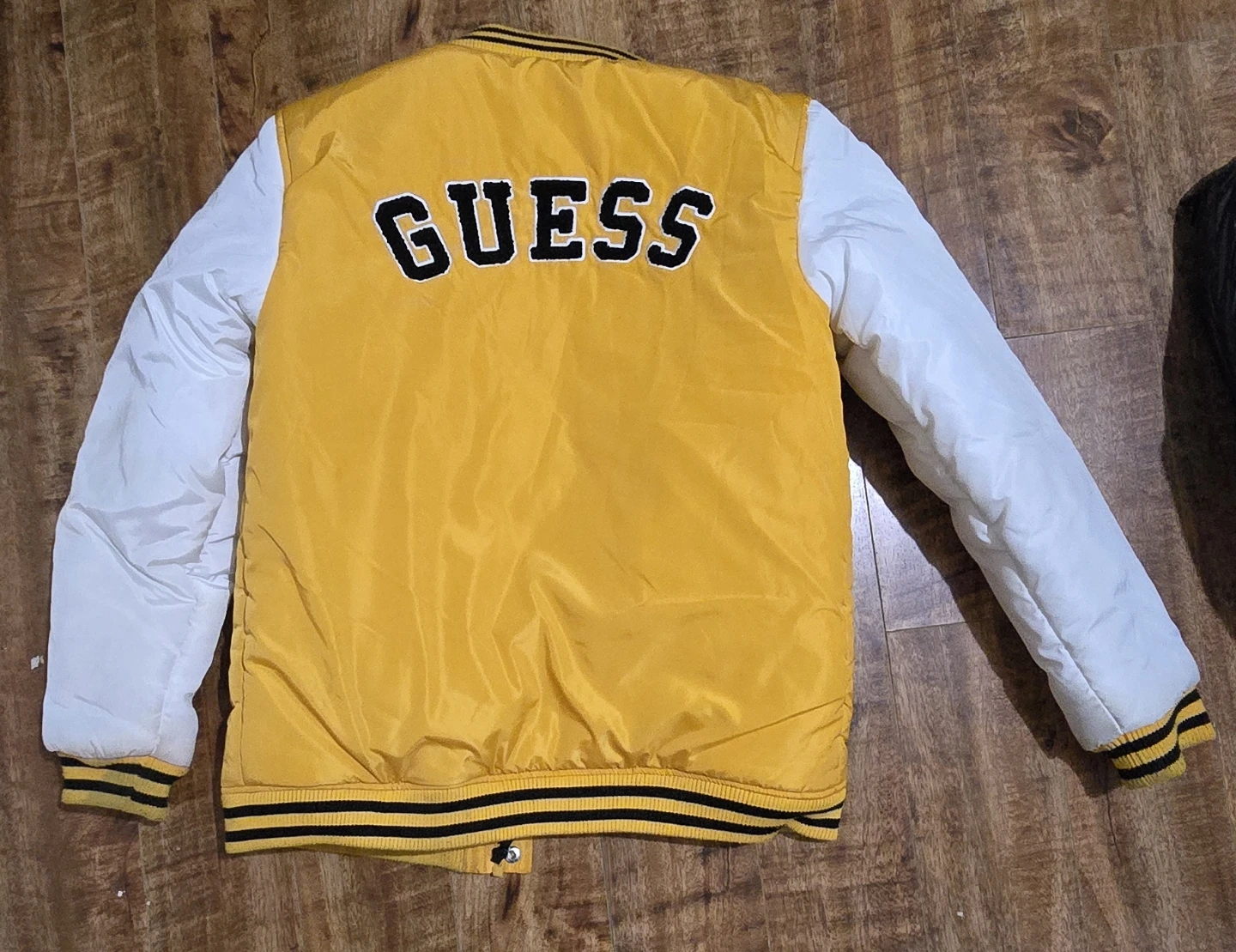 GUESS Varsity Jacket - Yellow and White - photo 2
