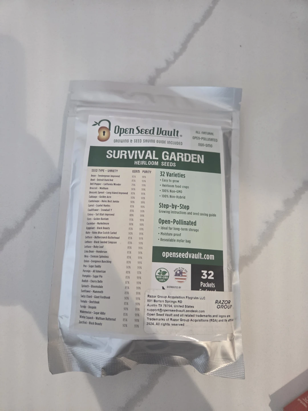 Open Seed Vault Survival Garden Heirloom Seeds