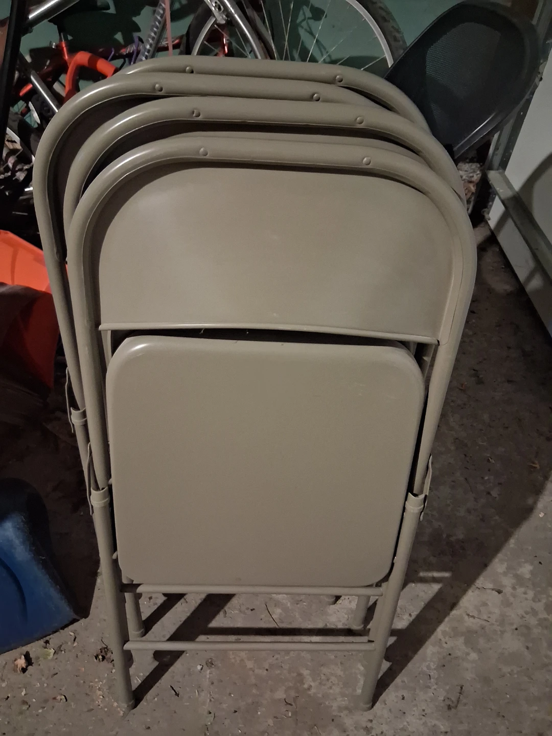 Set of 4 Folding Metal Chairs