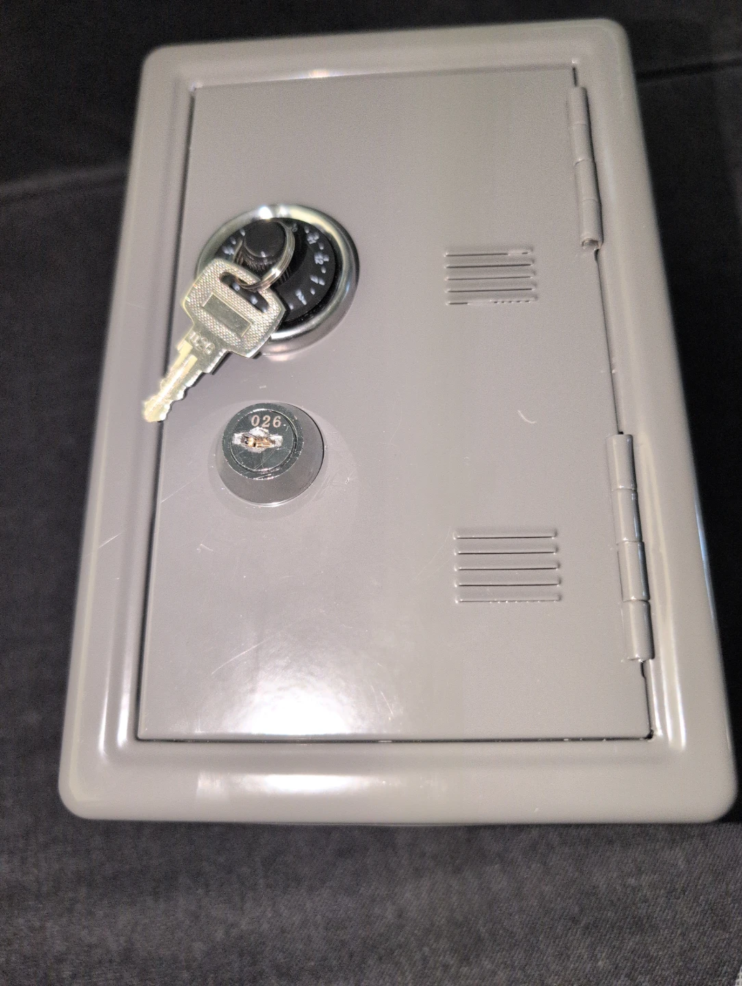 Grey Metal Coin Bank Locker