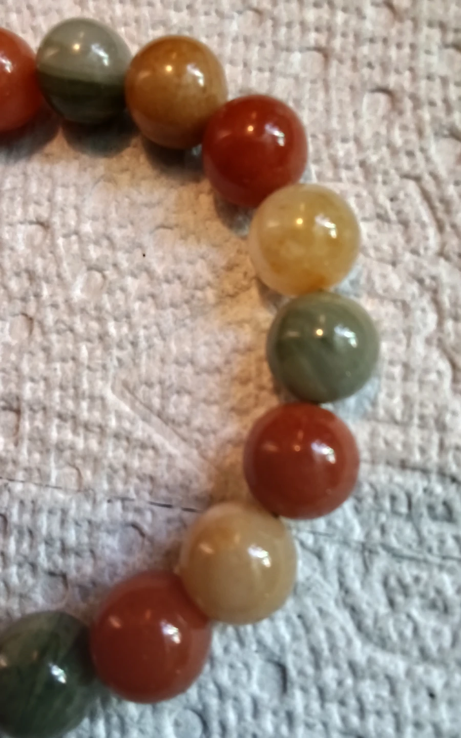 Authentic 10mm Indian Agate Gemstone Stretch - photo 4