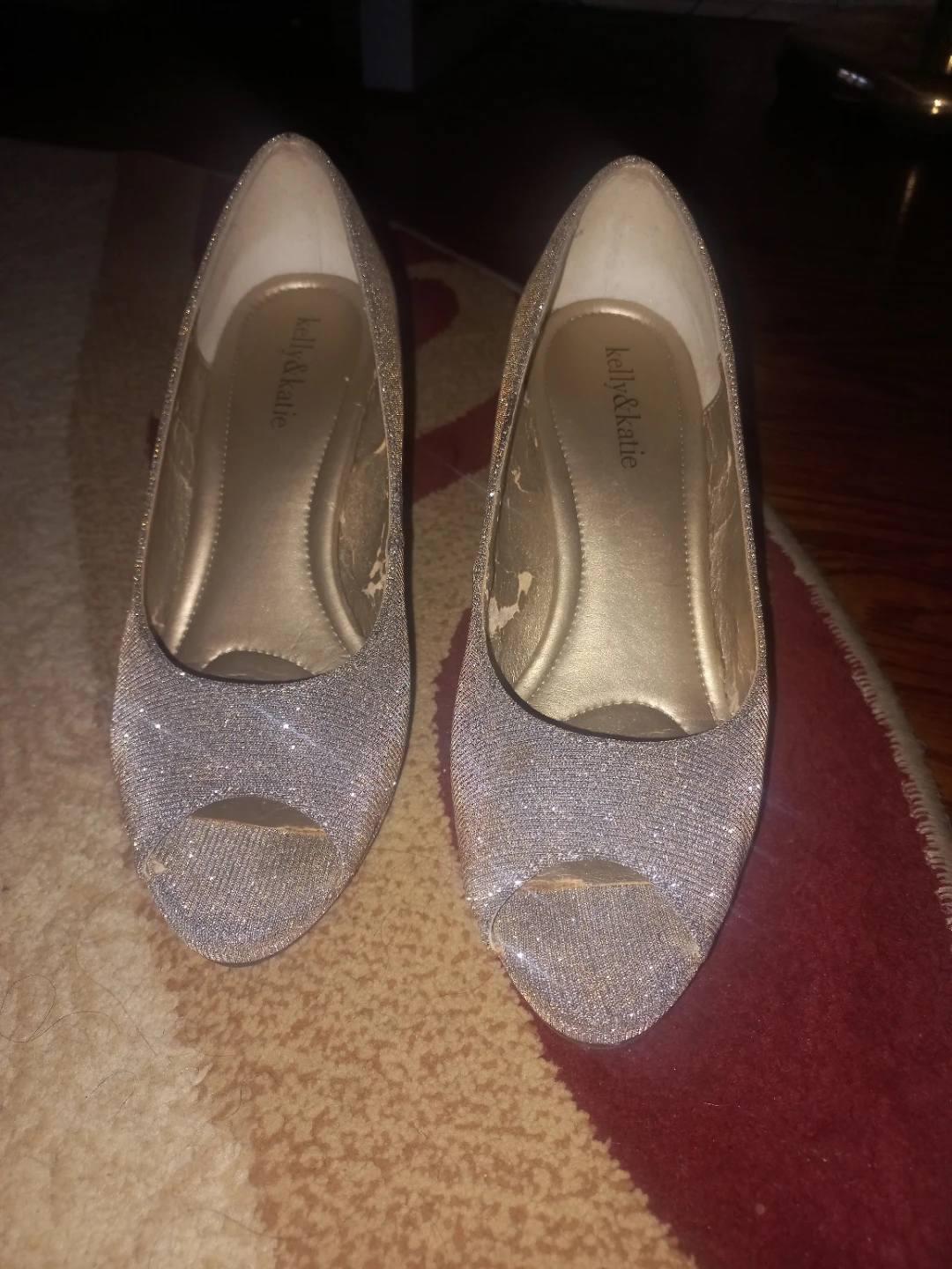 Kelly & Katie Silver Glitter Peep-Toe Heels - photo 3