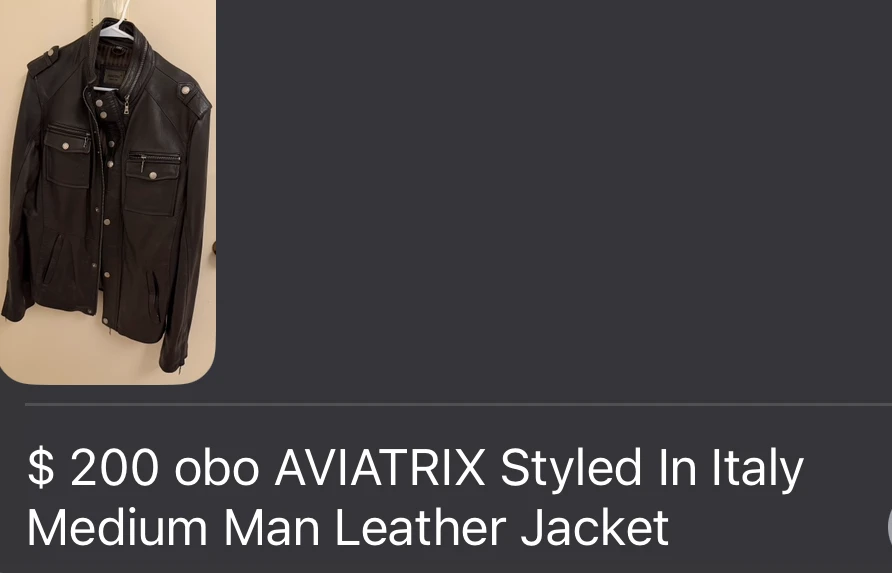 AVIATRIX Styled In Italy Men's Leather Jacket