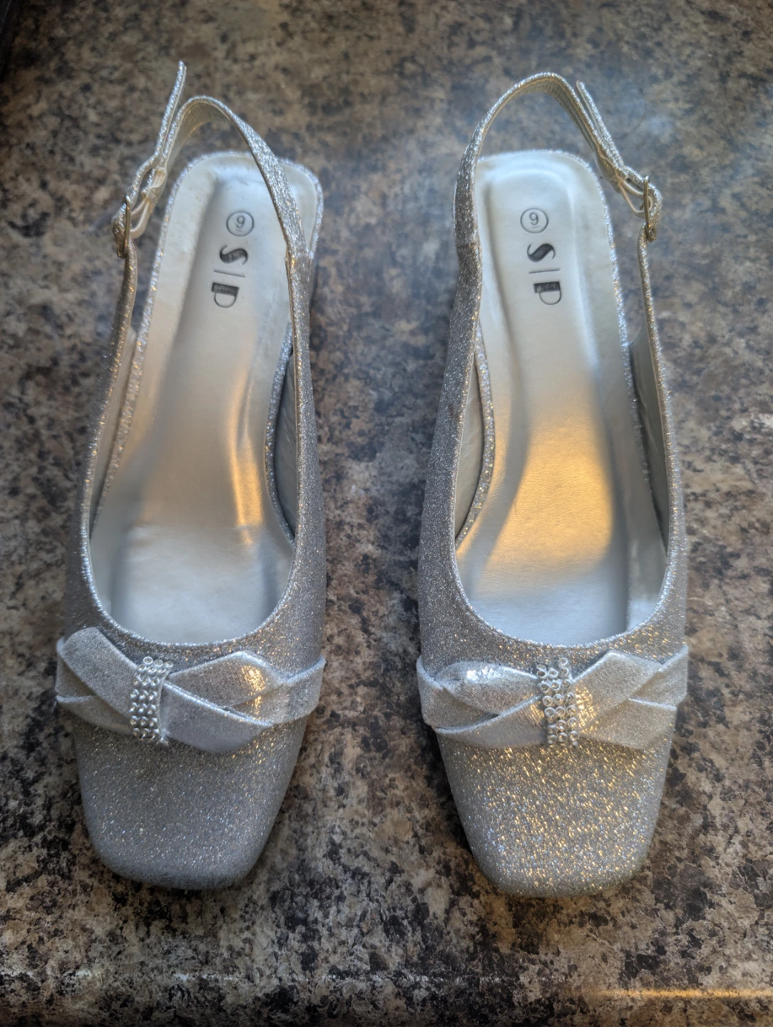 Women's sparkly silver shoes