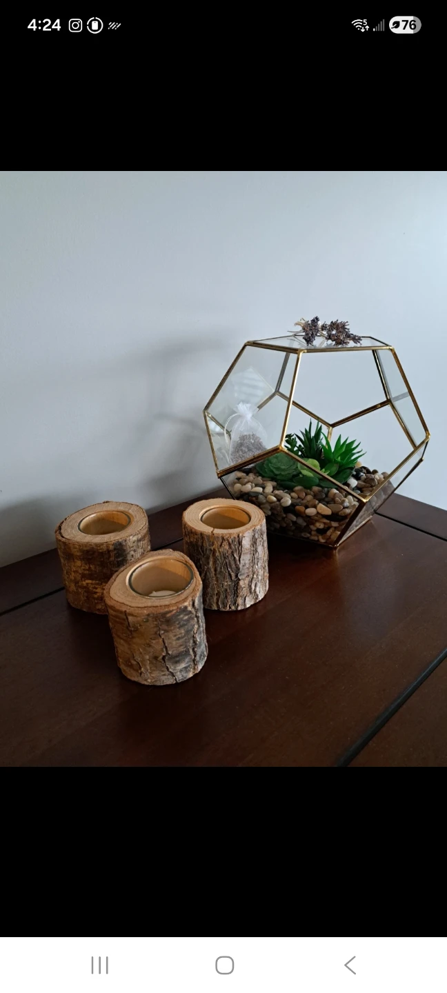 Large Geometric Glass Succulent Terrarium - photo 5