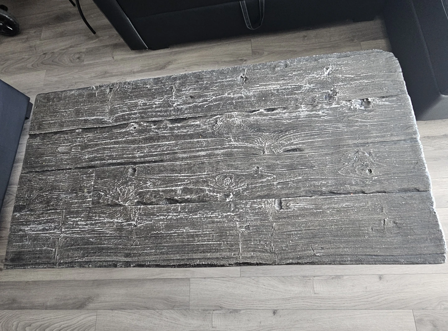 Rustic Wood Coffee Table with Metal X-Legs