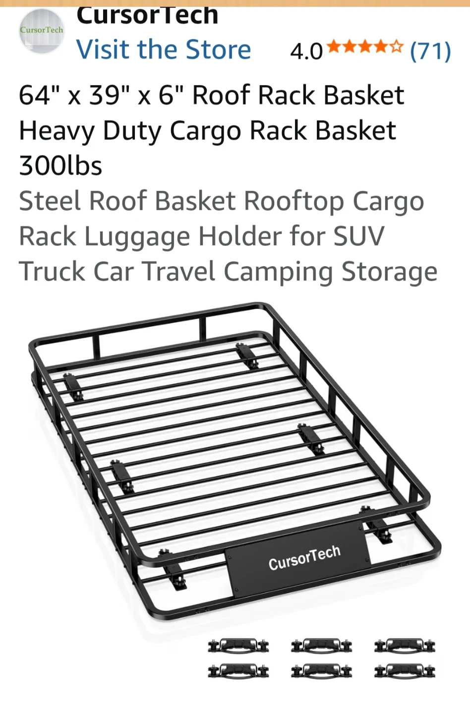 CursorTech Roof Rack Cargo Basket