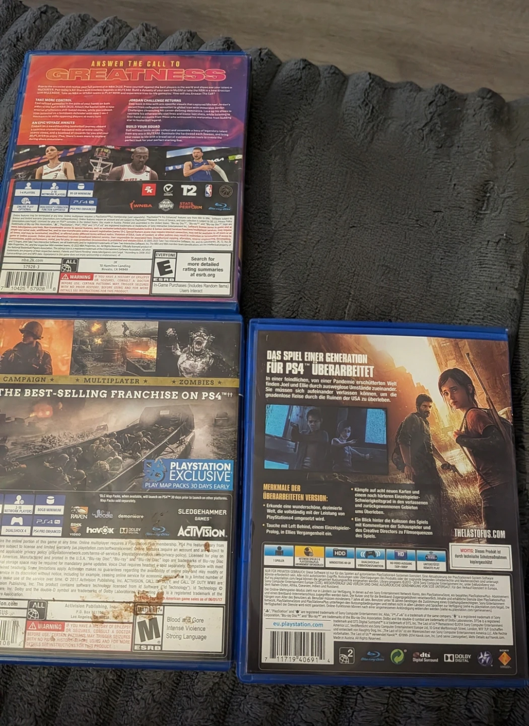 3 PS4 Games Bundle: NBA 2K23, Call of Duty WWII, The Last of Us - photo 2