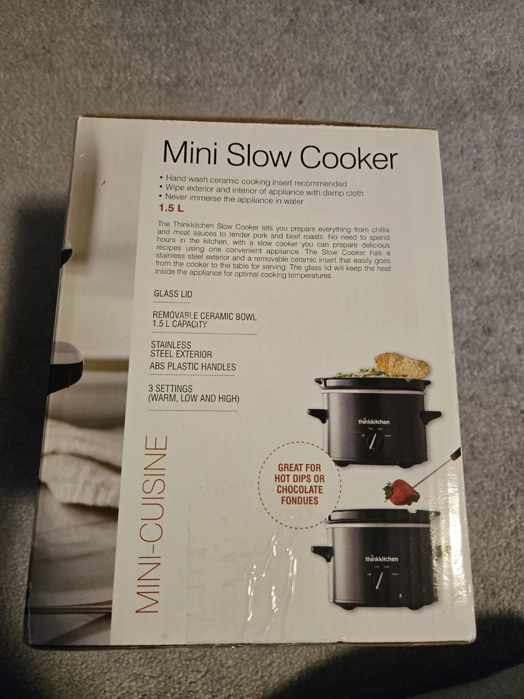 thinkkitchen 1.5L Mini Slow Cooker - photo 2