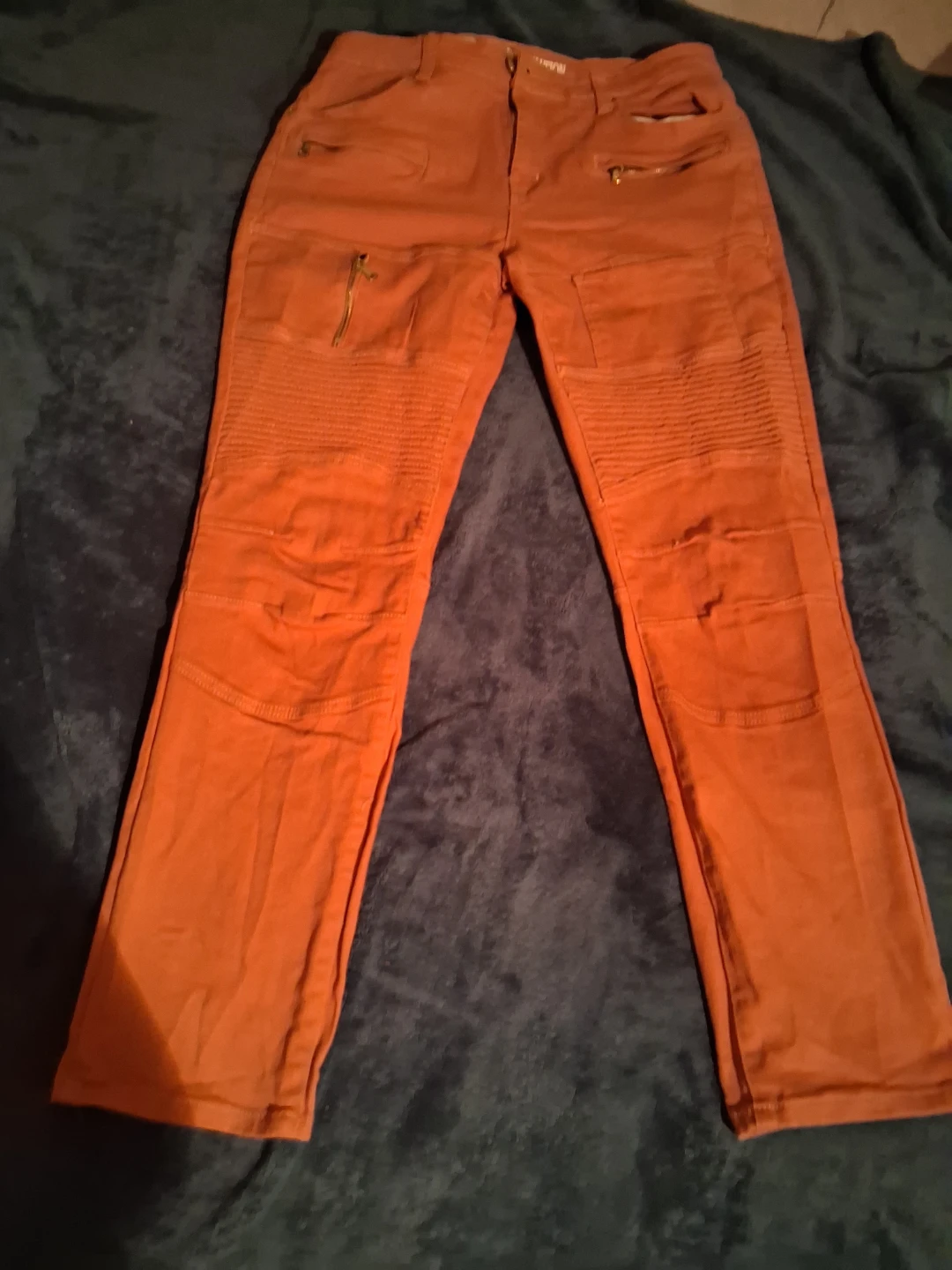 Stylish burnt orange Argonaut Nation biker jeans - photo 2