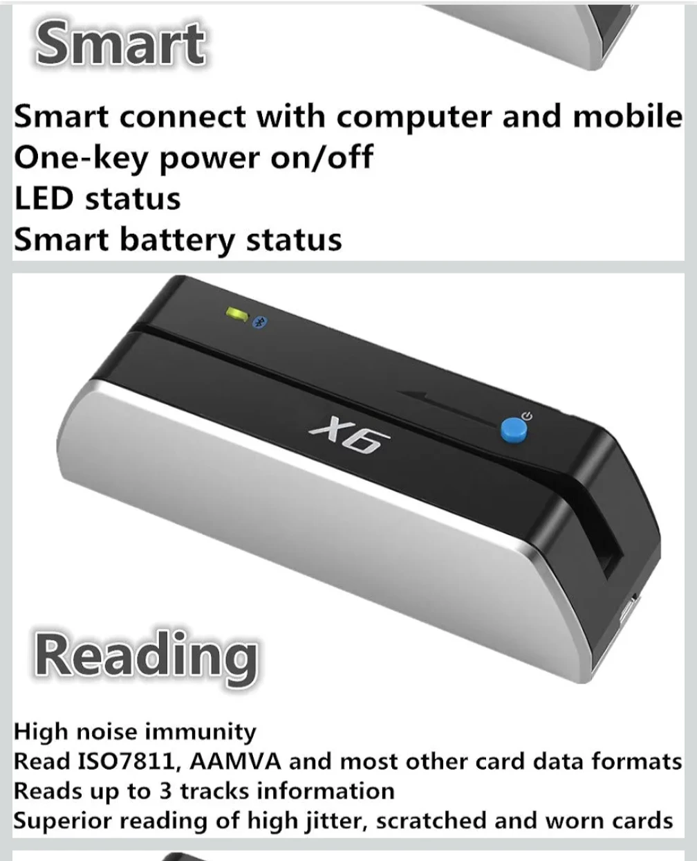 MSR X6 Magnetic Stripe Card Reader Writer - photo 2