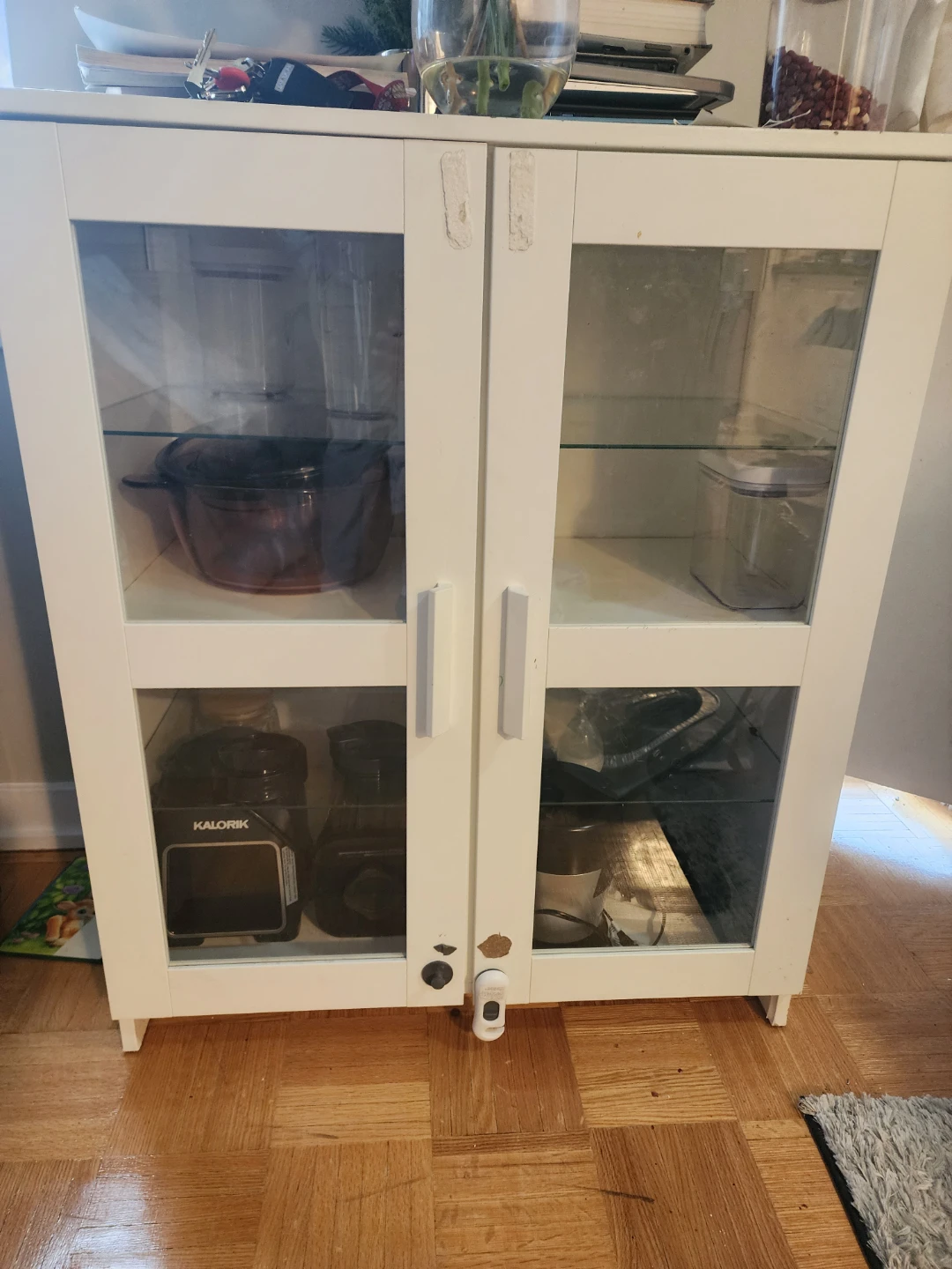 White IKEA Glass Door Cabinet