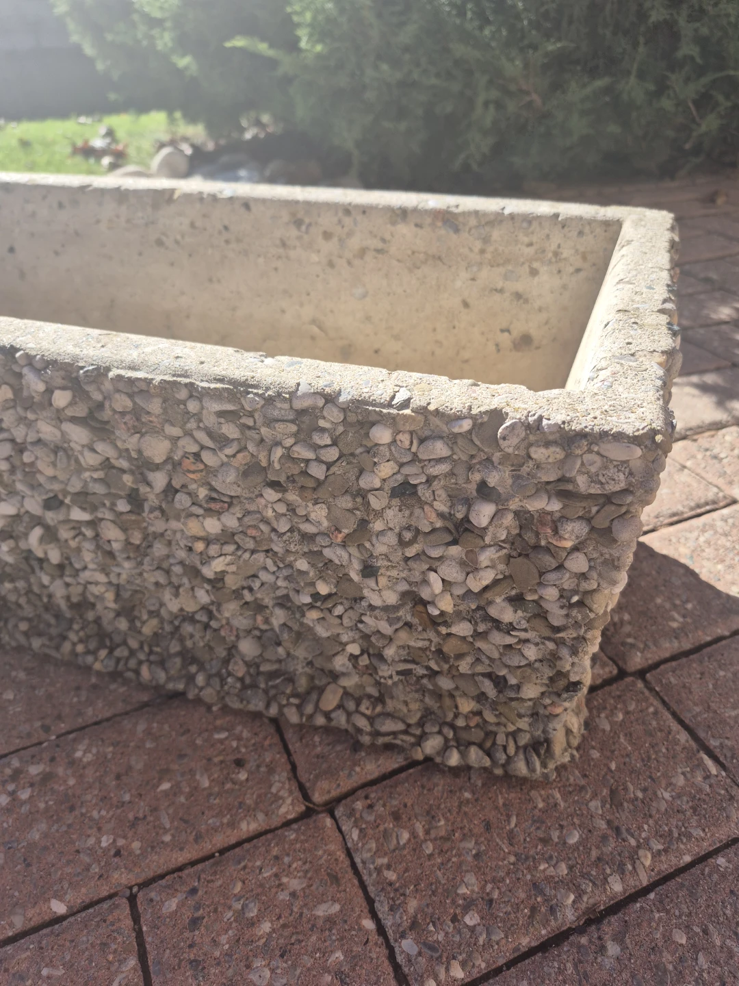 High Quality Exposed Aggregate Concrete Rectangular Planter - photo 2
