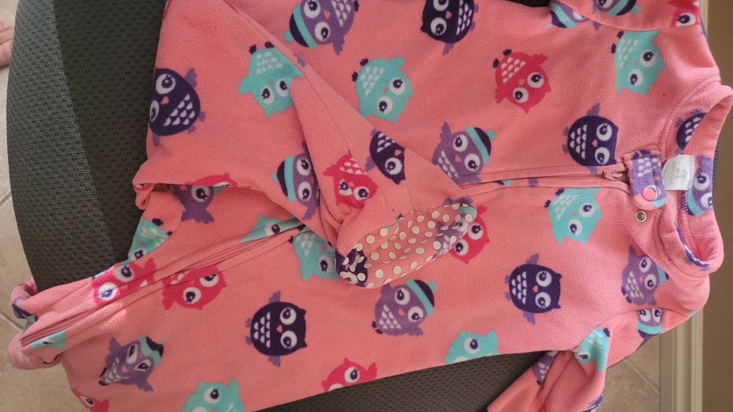 Nevada Baby Owl Print Fleece Sleepsuit - photo 2