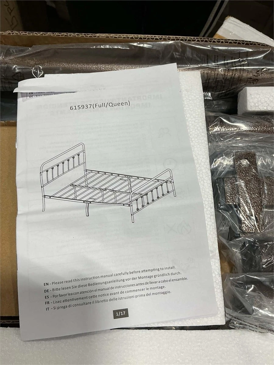 Yaheetech Queen Size Bronze Metal Bed Frame - photo 2