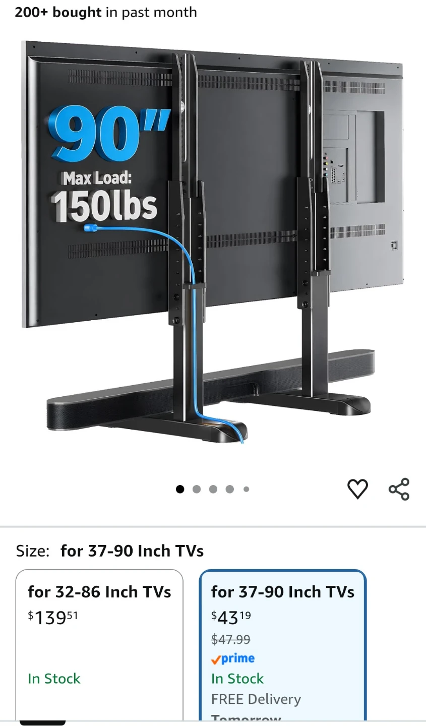 Perlesmith Tabletop TV Stand PSTVS20