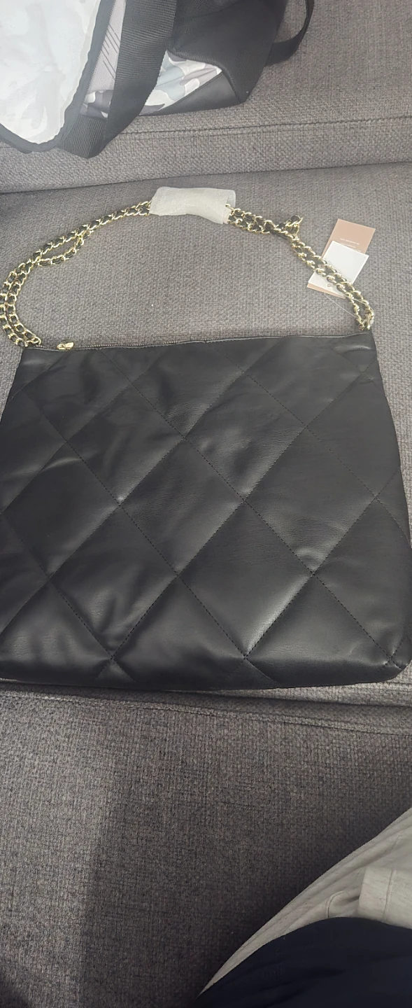 JustFab Quilted Black Handbag