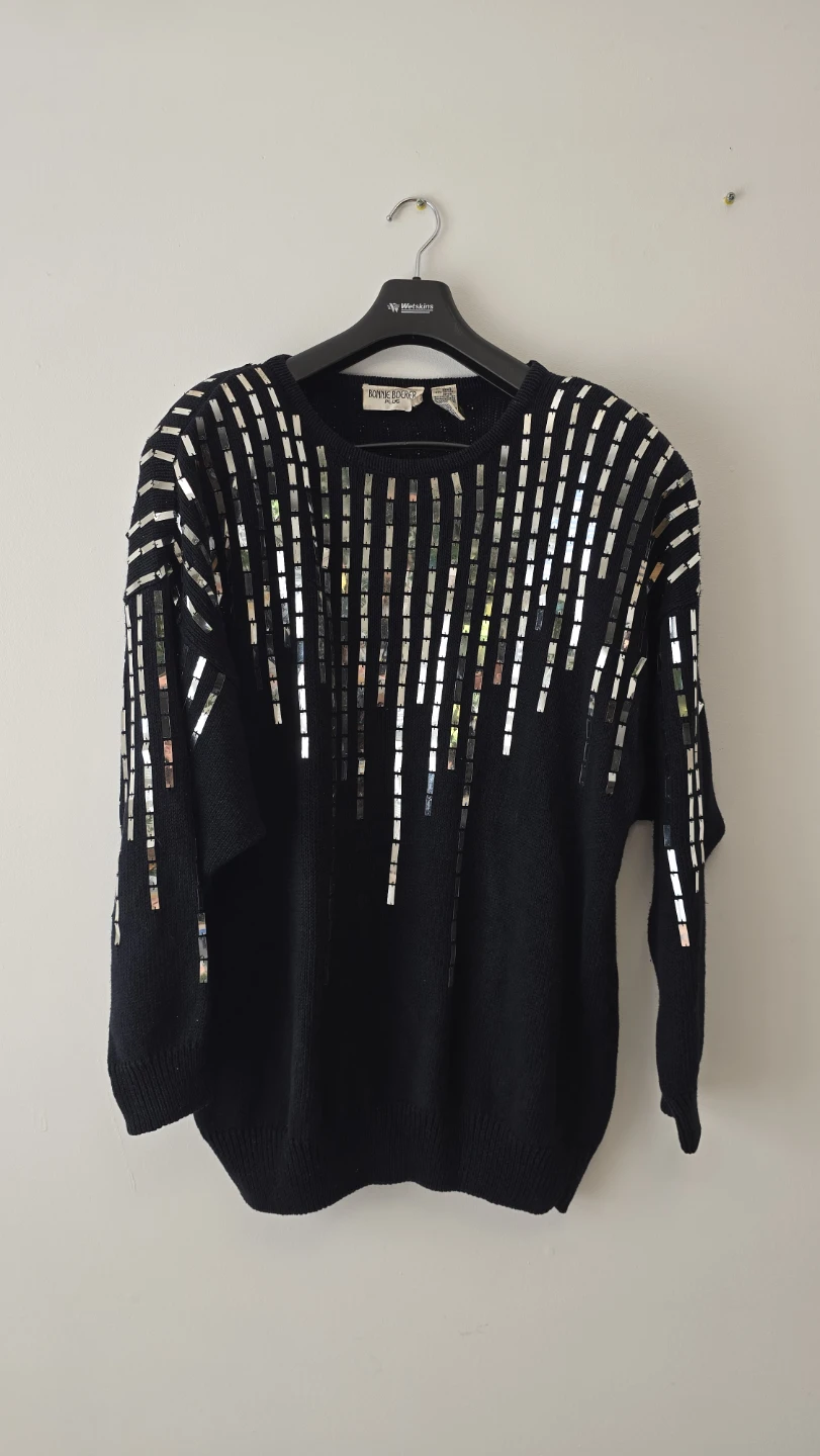 Vintage 1980s Bonnie Boerer Plus Sequin Sweater