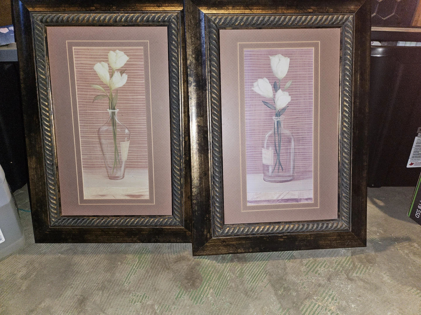 Set of two floral framed prints