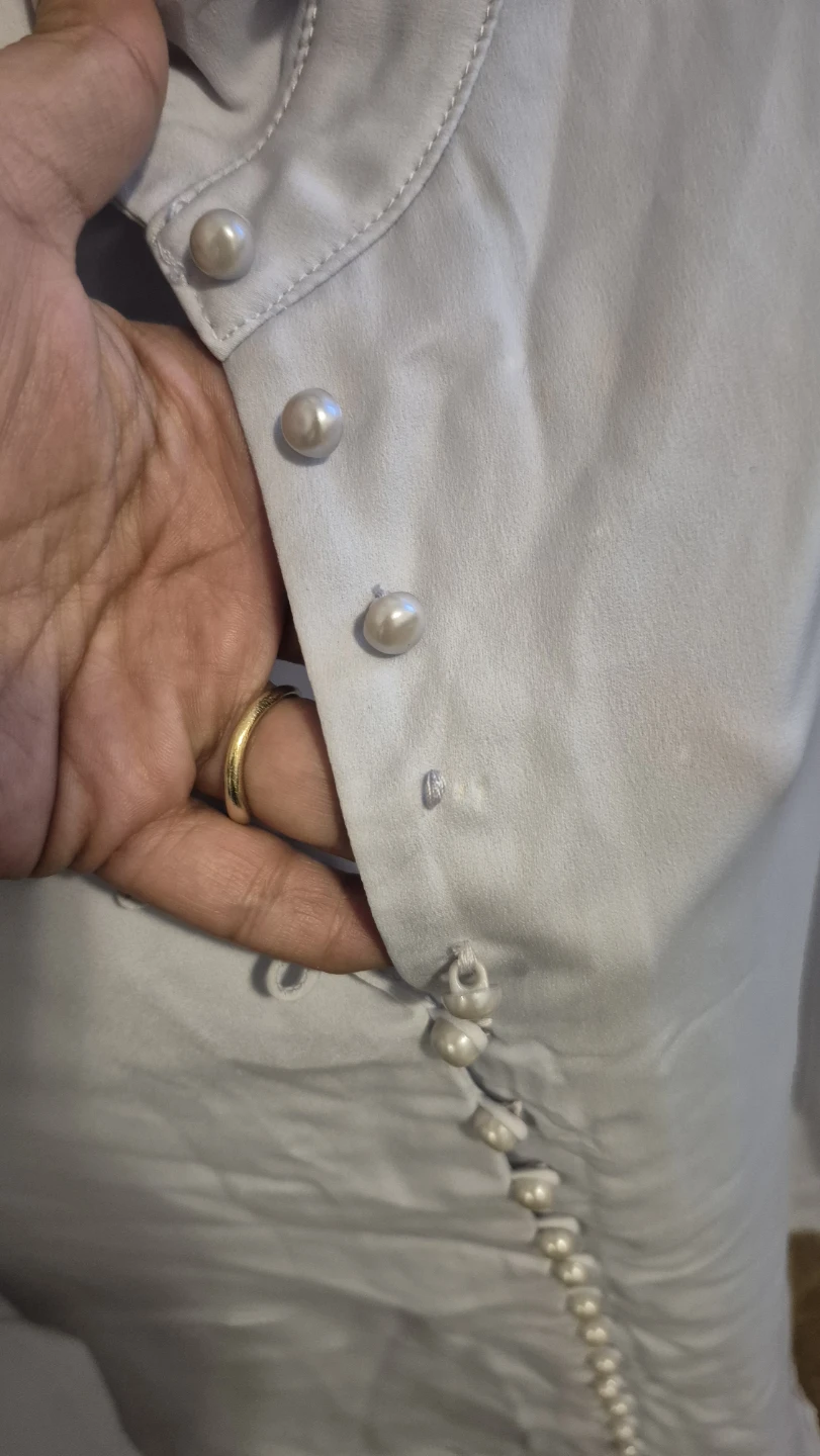 Floryday Light Blue Blouse with Pearl Buttons - photo 4
