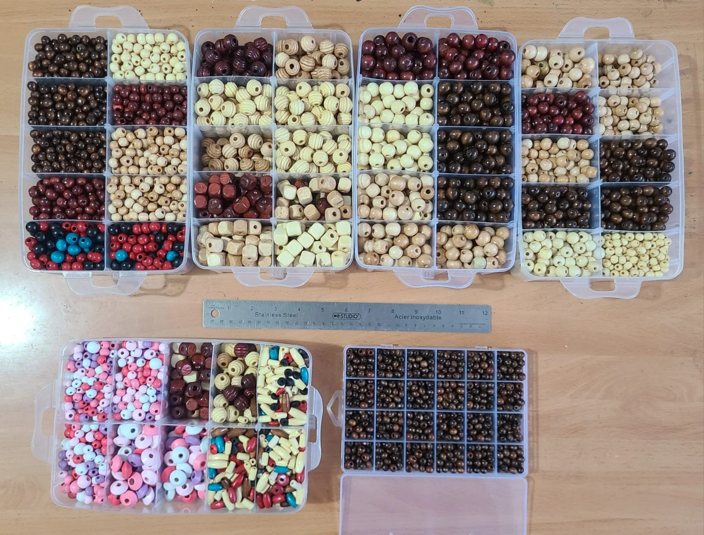 Large Collection of Assorted Wooden Craft Beads