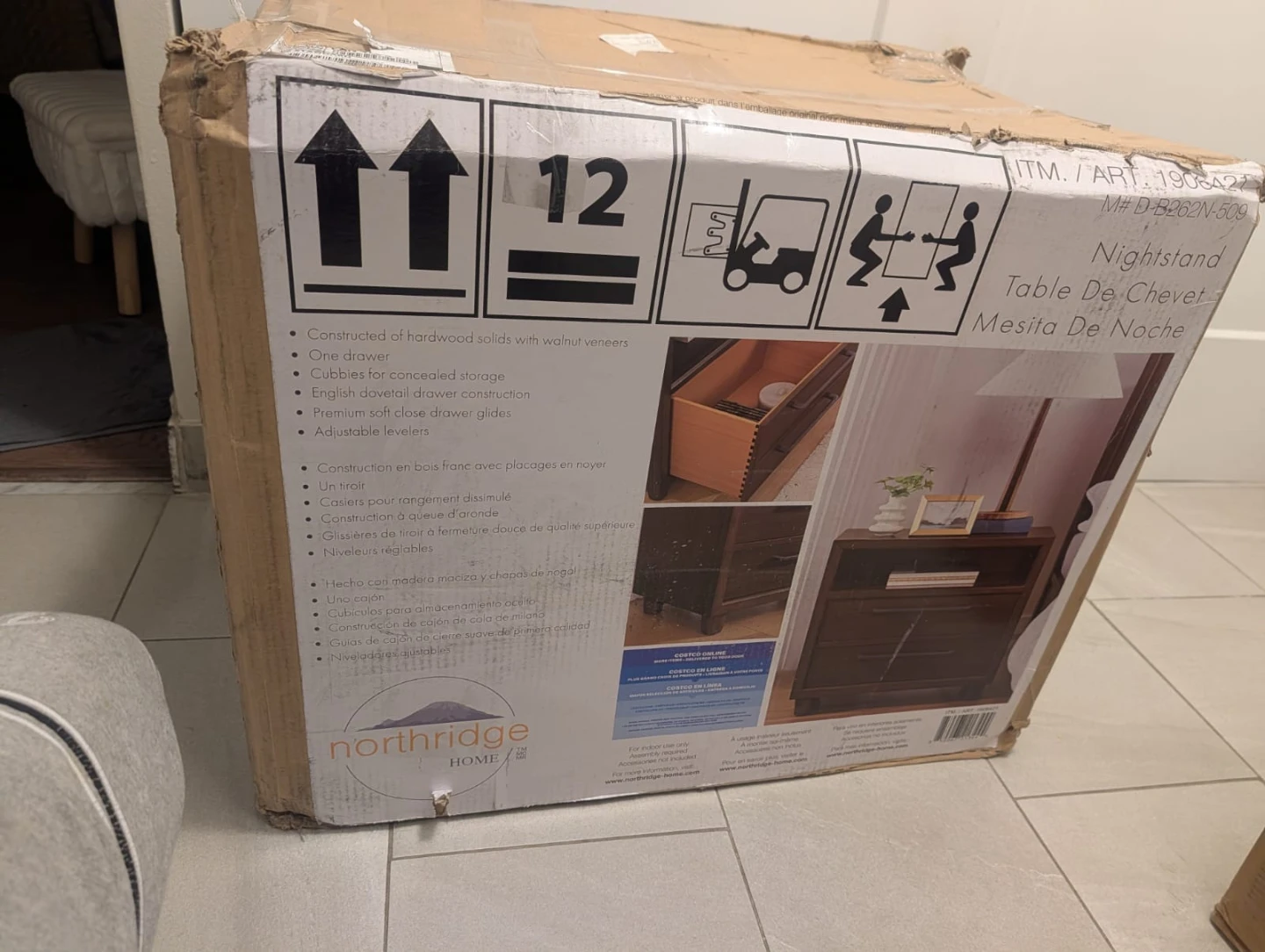 BRAND NEW Northridge Home Nightstand/Side stand/BedSide Table - photo 2