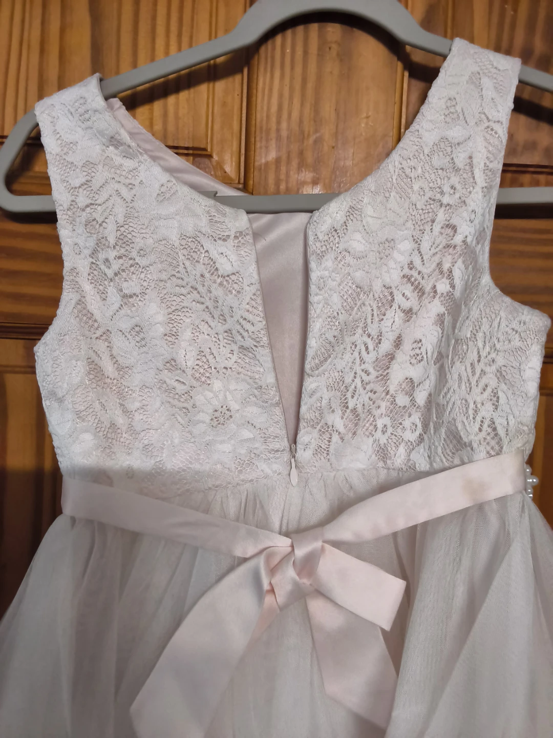 Girls' White Lace and Tulle Dress - photo 3