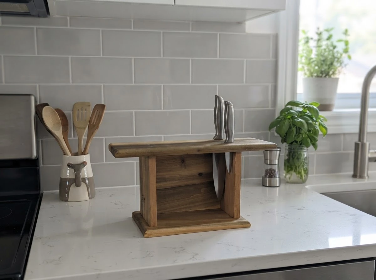 Wooden knife block