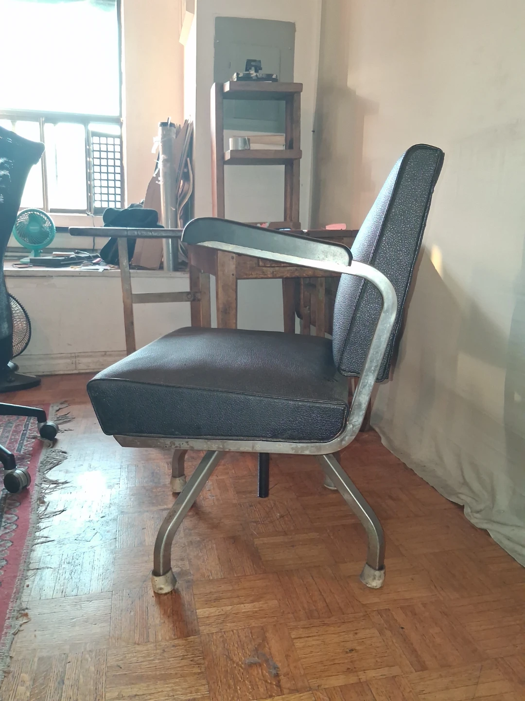 Vintage Black Vinyl Office Chair For Sale - photo 3