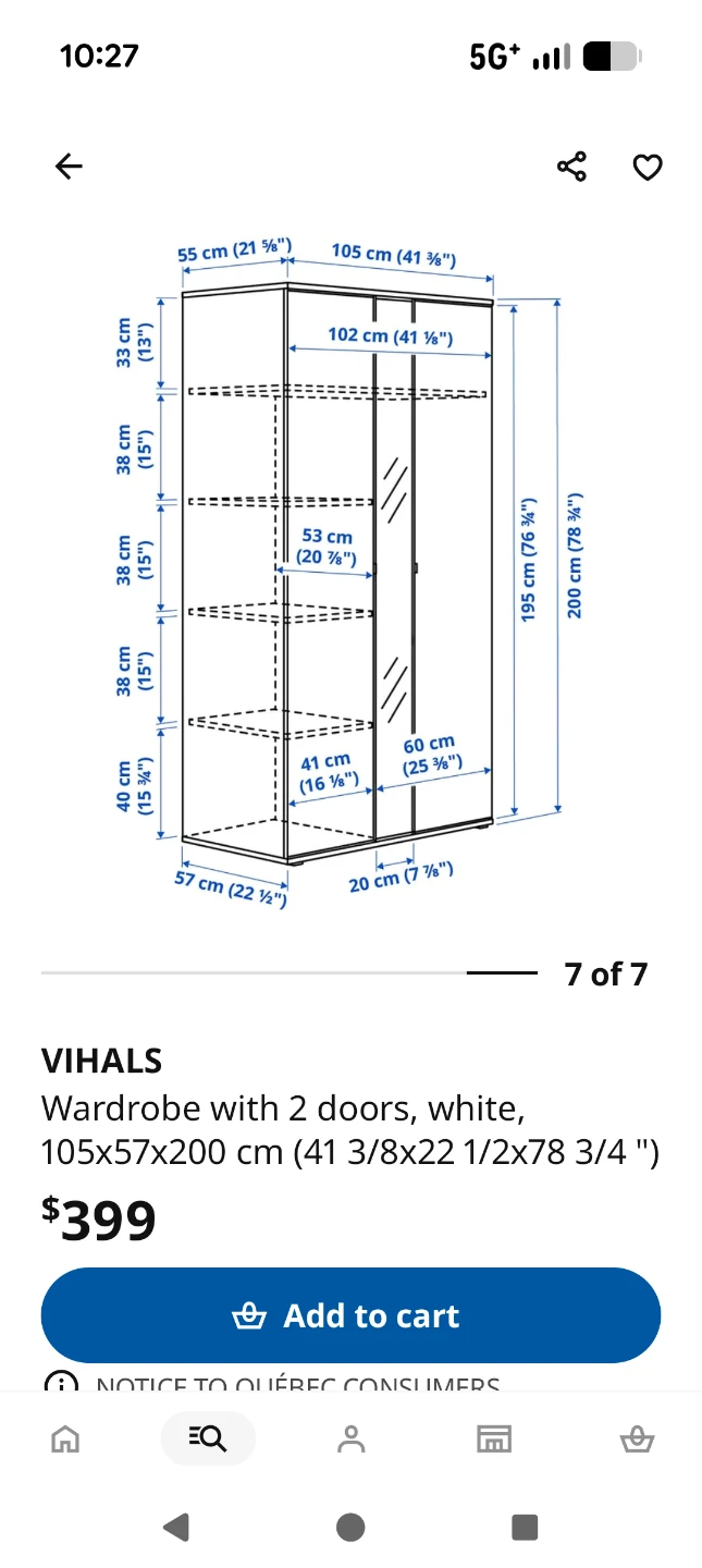 IKEA VIHALS Wardrobe with 2 doors - photo 4
