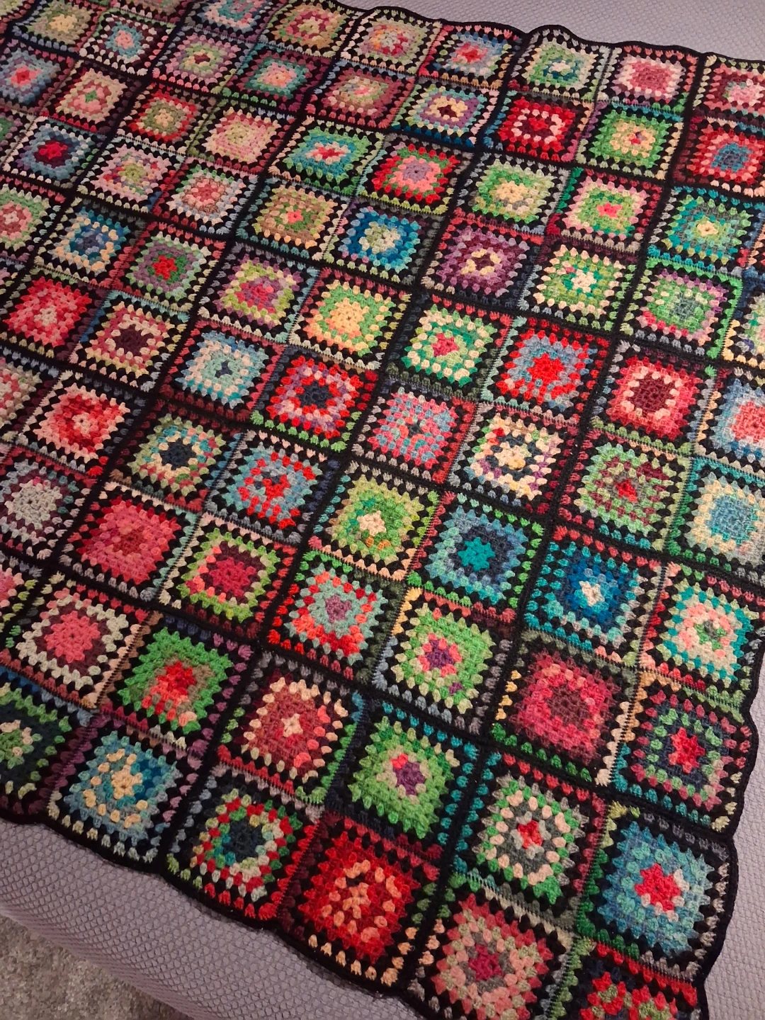 Handmade Crochet Granny Square Blanket
