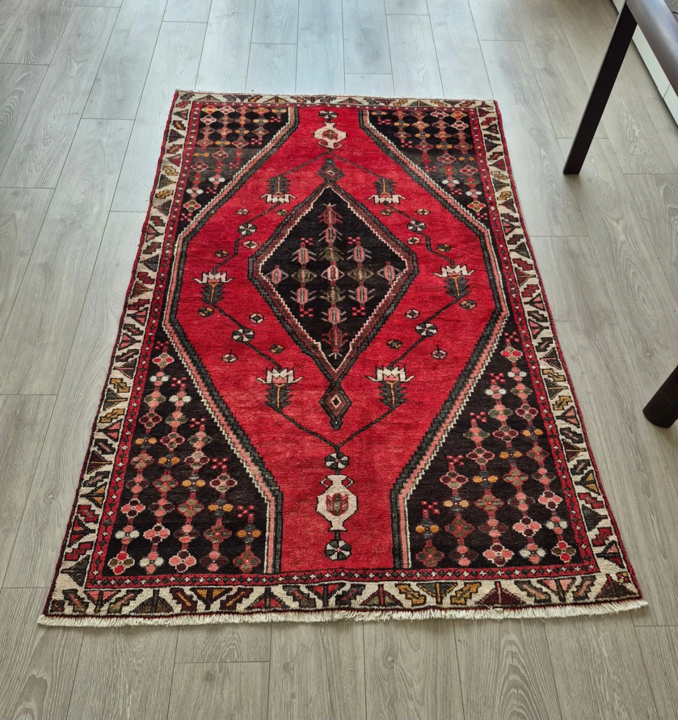 Vintage Persian "Saveh" Tribal Design Handmade Wool Rug - photo 4