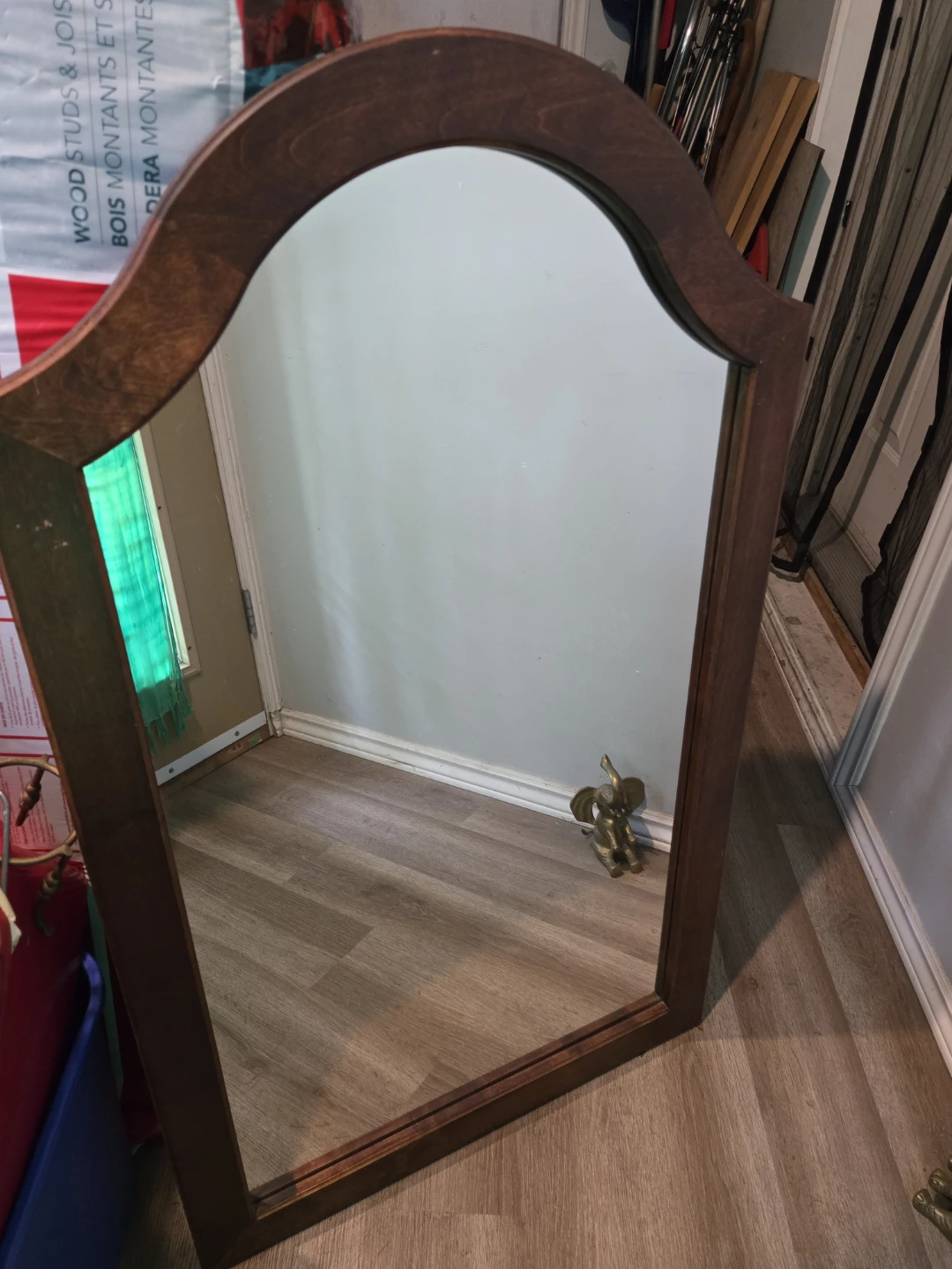 Arched Wood Wall Mirror