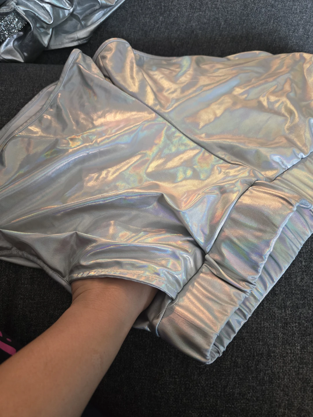 Metallic silver holographic shorts - photo 4