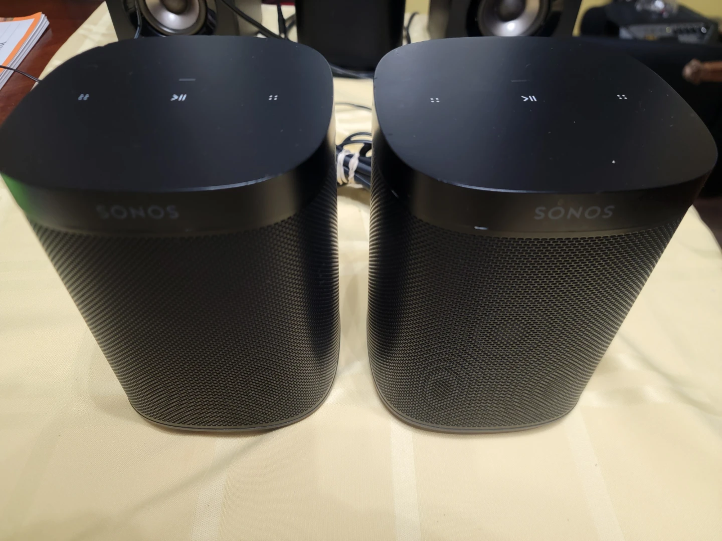 Pair of Black Sonos One SL Speakers model s22
