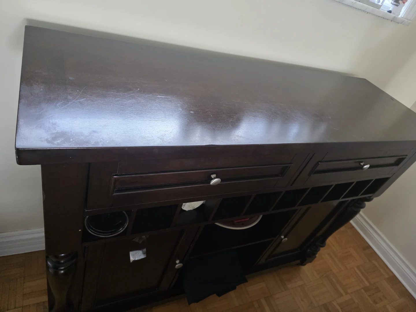 Dark Wood Buffet and Wine Cabinet - photo 2