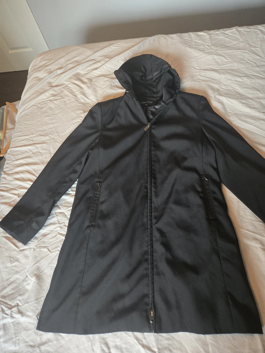 Anne Klein Black raincoat with hood