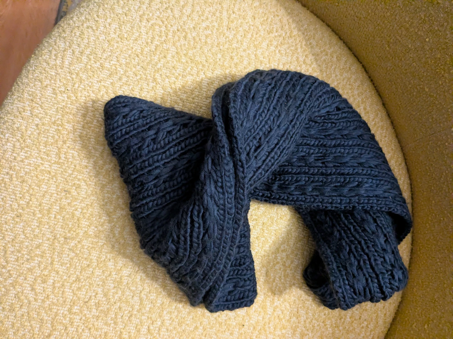 Navy Cable Knit Scarf