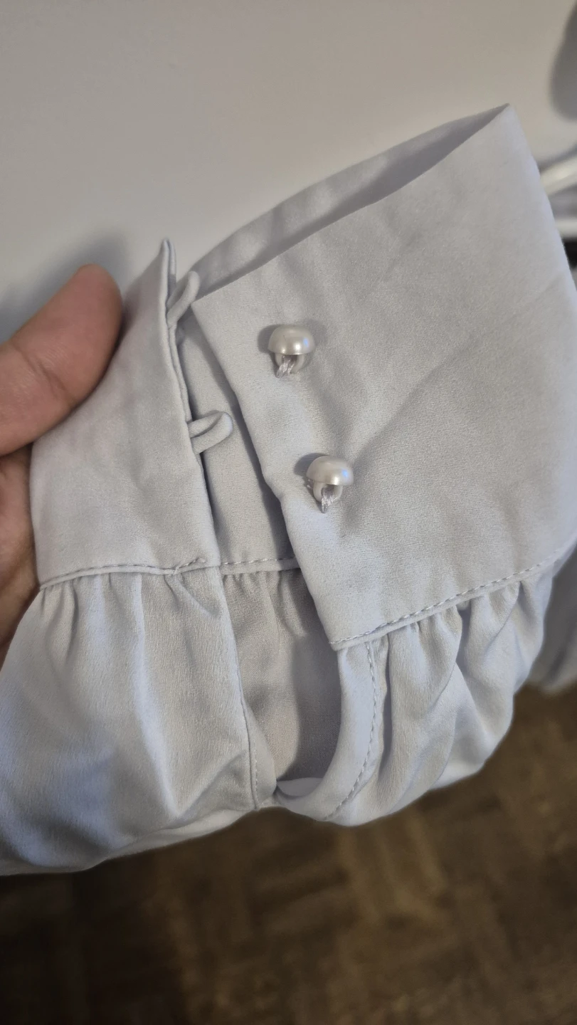 Floryday Light Blue Blouse with Pearl Buttons - photo 5
