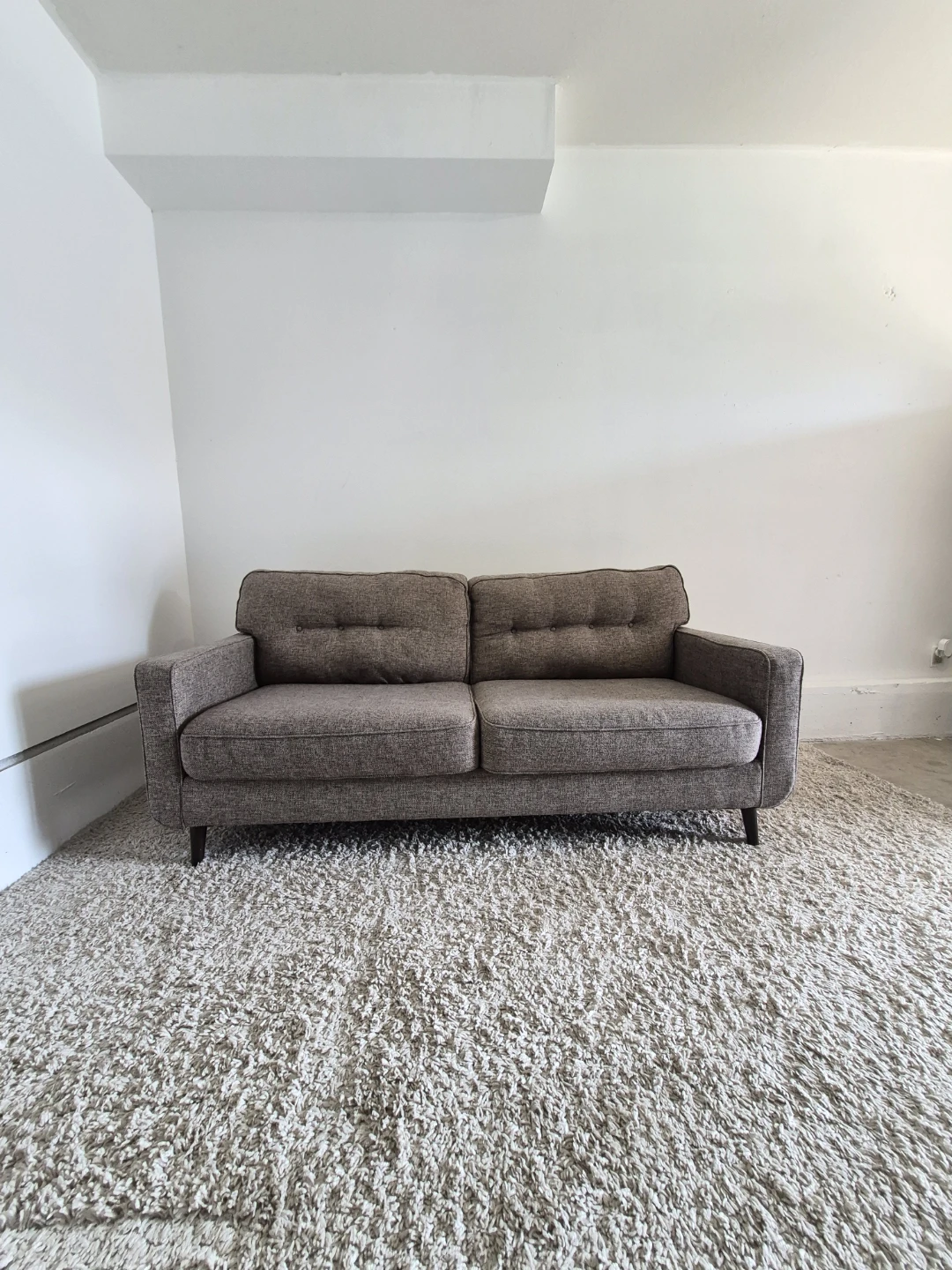 J&R Furniture Tweed 3 Seater Fabric Sofa Couch - photo 3