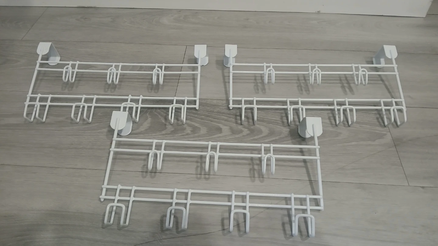 Set of 3 white over-the-door storage racks