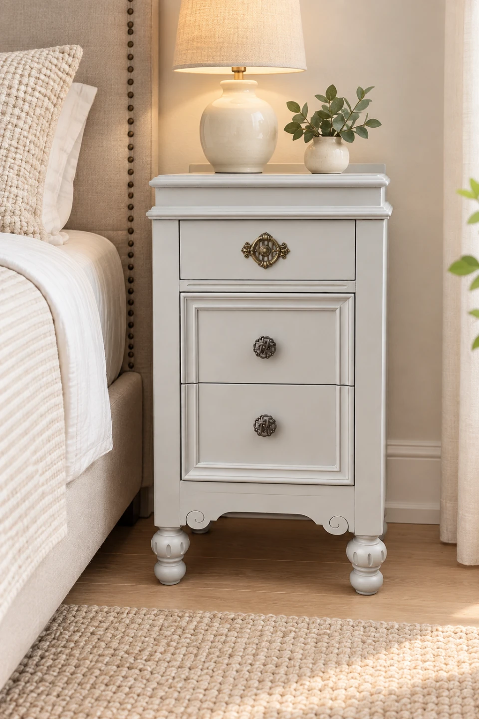 Vintage 3-Drawer Side Table / Nightstand - photo 3