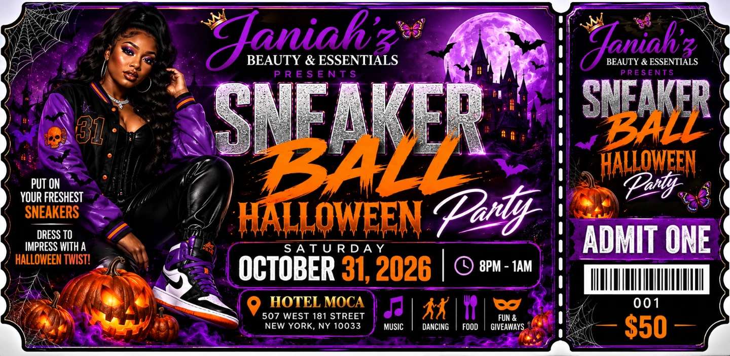 Janiah'z Beauty & Essentials Sneaker Ball Ticket