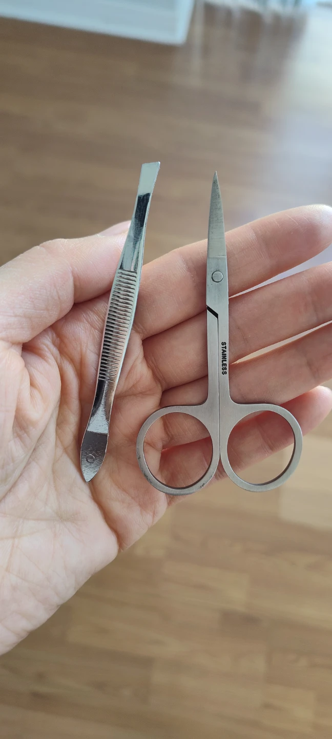 Stainless Steel Grooming Scissors and Tweezers Set - photo 2
